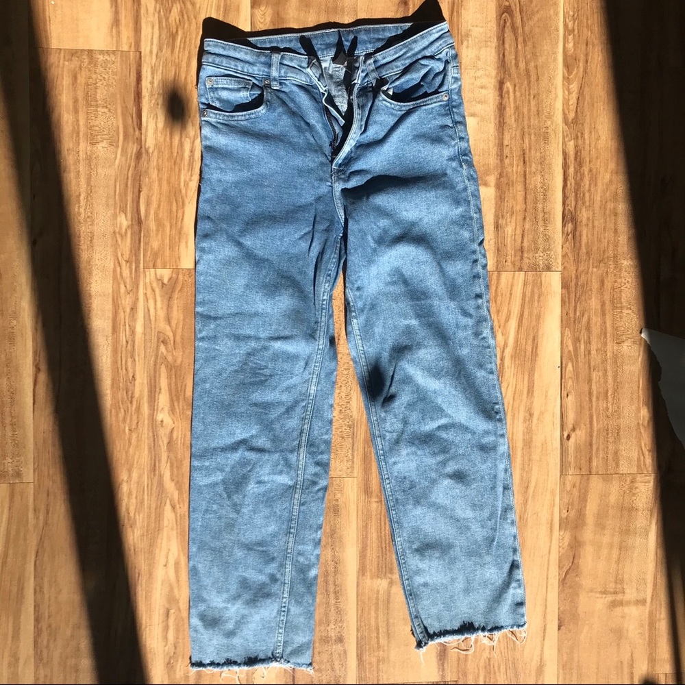 H&M high waisted ankle length straight leg jeans